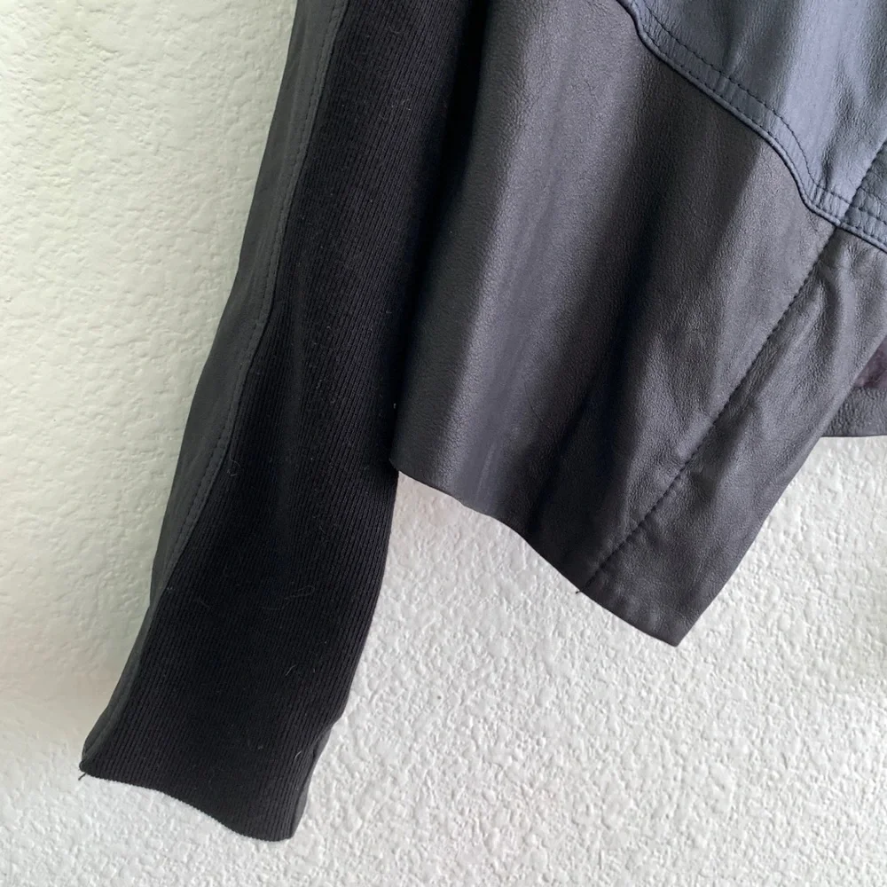 VINCE scuba asymmetrical zip up 100% leather jacket Medium moto biker